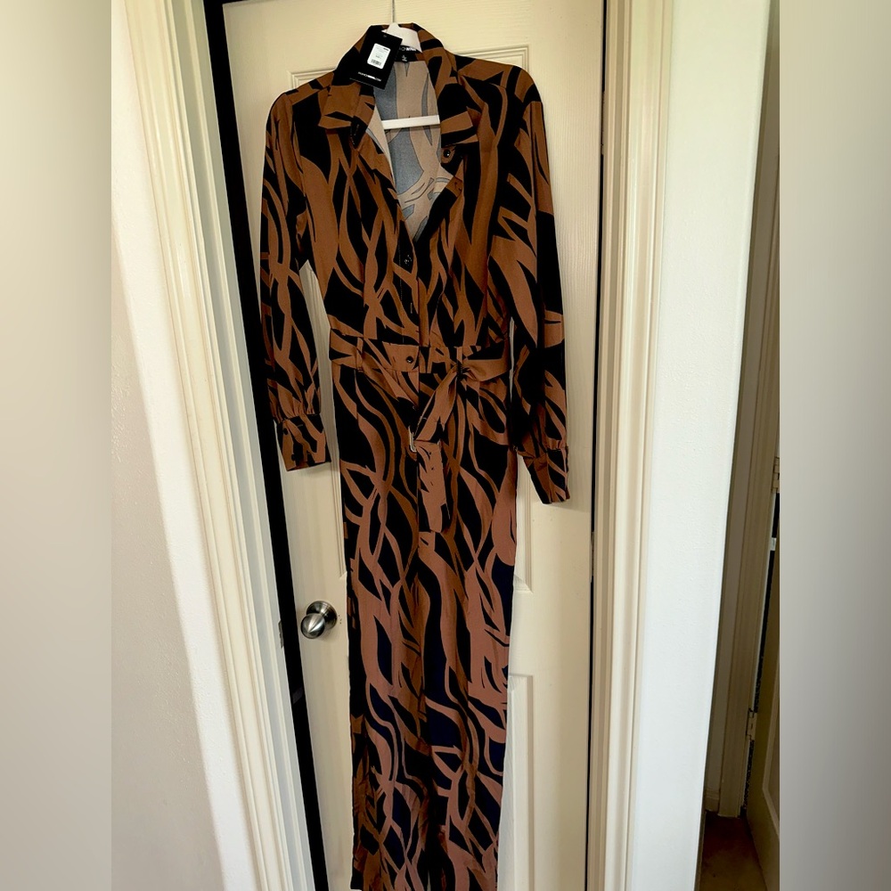 Feel Good Jumpsuit/Large/Brown Combo